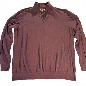 The Foundry Supply Co Men Size 2XL Burgundy 1/4 Zip Long Sleeve Pullover Sweater